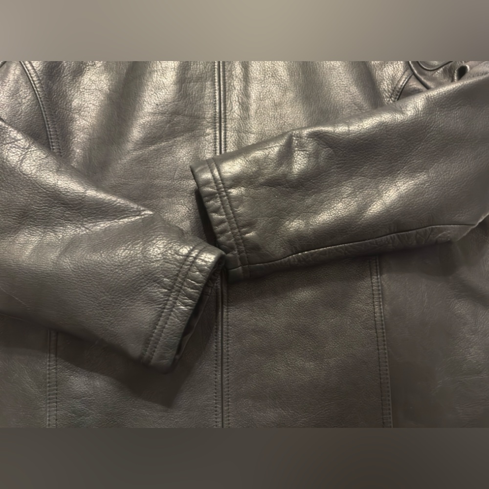 Calvin Klein Black Leather Outerwear - Picture 5 of 9